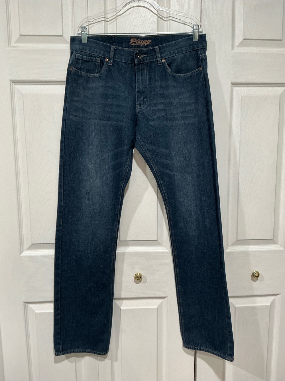 💙 Plugg Men’s Straight Blue Denim Jeans 34 x 34 (01469)